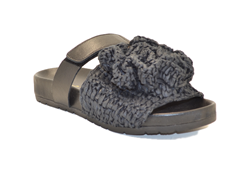 CIABATTONA CON FIORE RAFIA BLACK